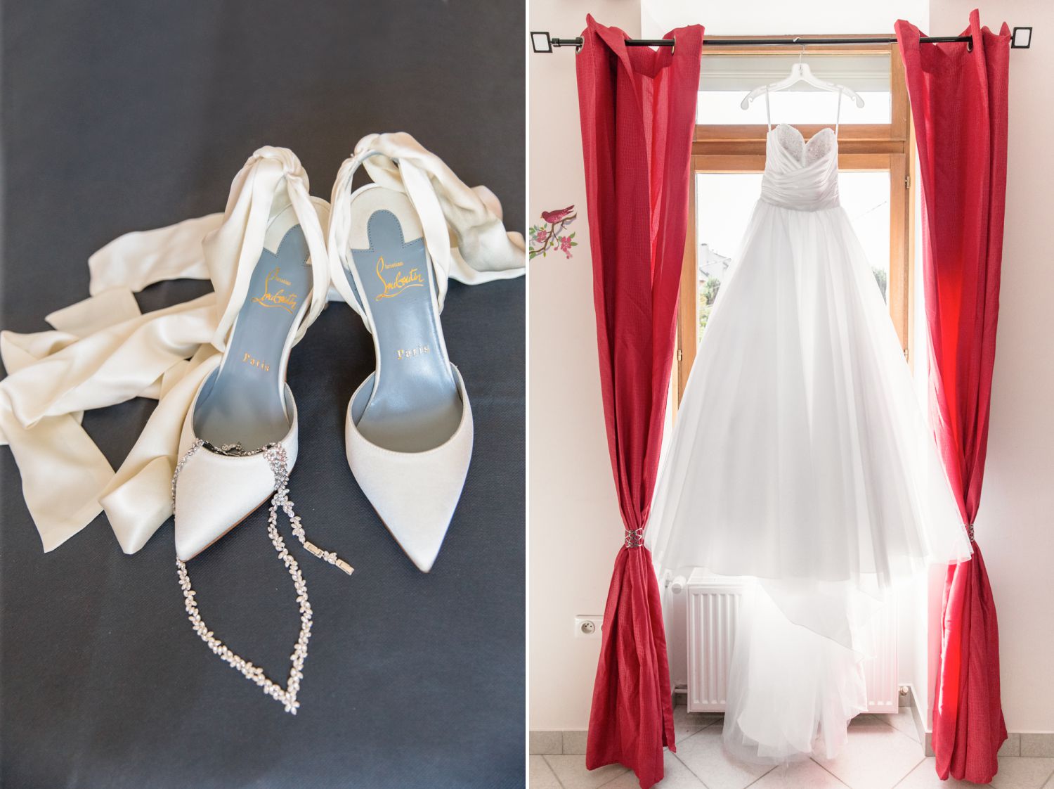 robe et chaussures Louboutin de la mariée