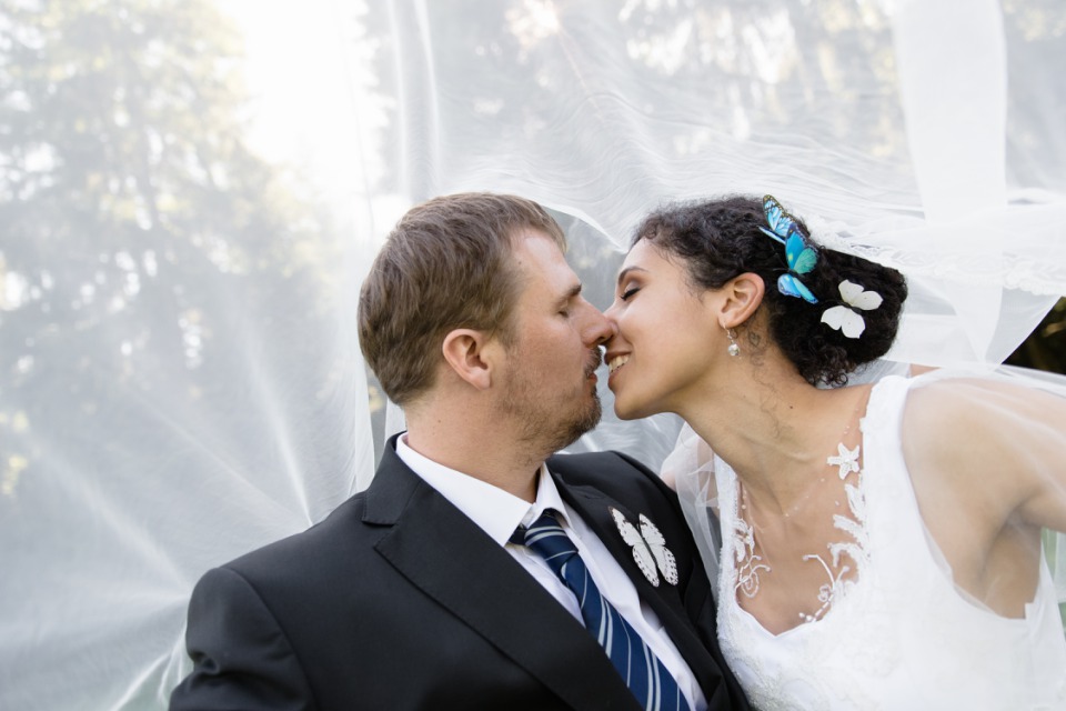 photographe mariage haute savoie voile mariée