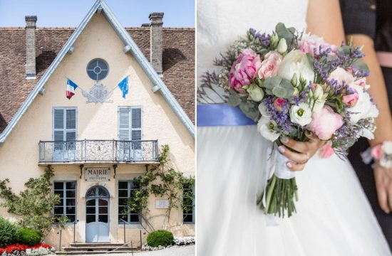 La mairie de Tresserve et le bouquet de la mariée